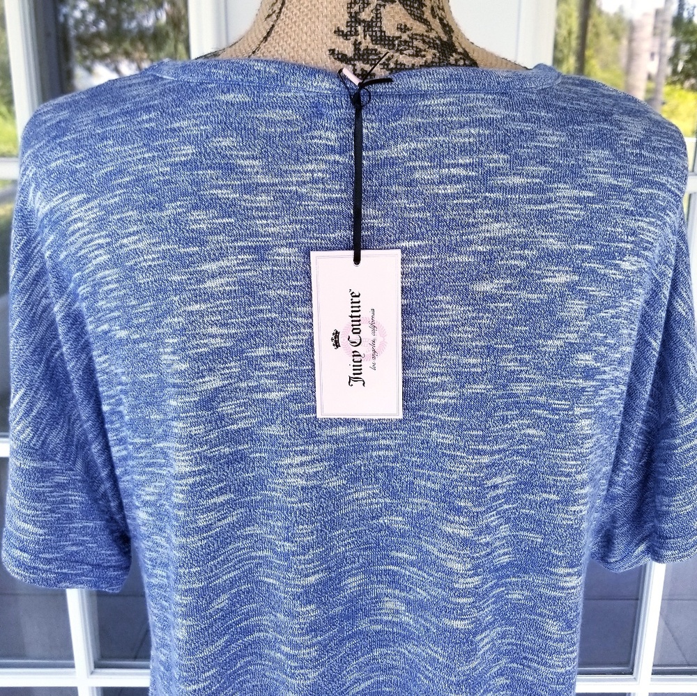 Juicy Couture Short Sleeve Top Blue Size L - Picture 7 of 7